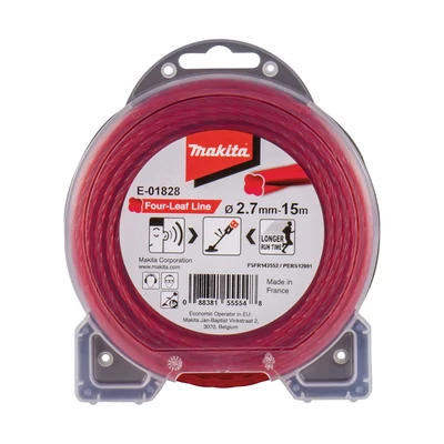 Makita négylevelű damil, piros, 2.7mm 15m