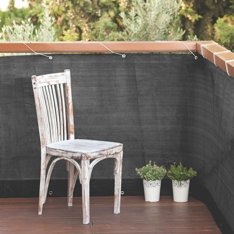 NORTENE BALCONY EASY - Hangulatos erkélyháló fűzőlyukakkal 0,9 x 5 m antracit