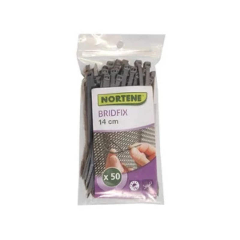 NORTENE BRIDFIX - Többfunkciós gyorskötöző 14 cm szürke (50 kötöző/csomag)