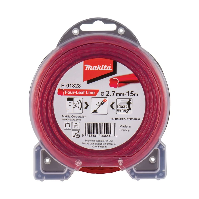 Makita négylevelű damil, piros, 2.7mm 15m